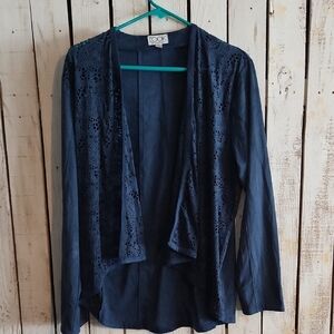 Elegant Navy Leather Jacket by